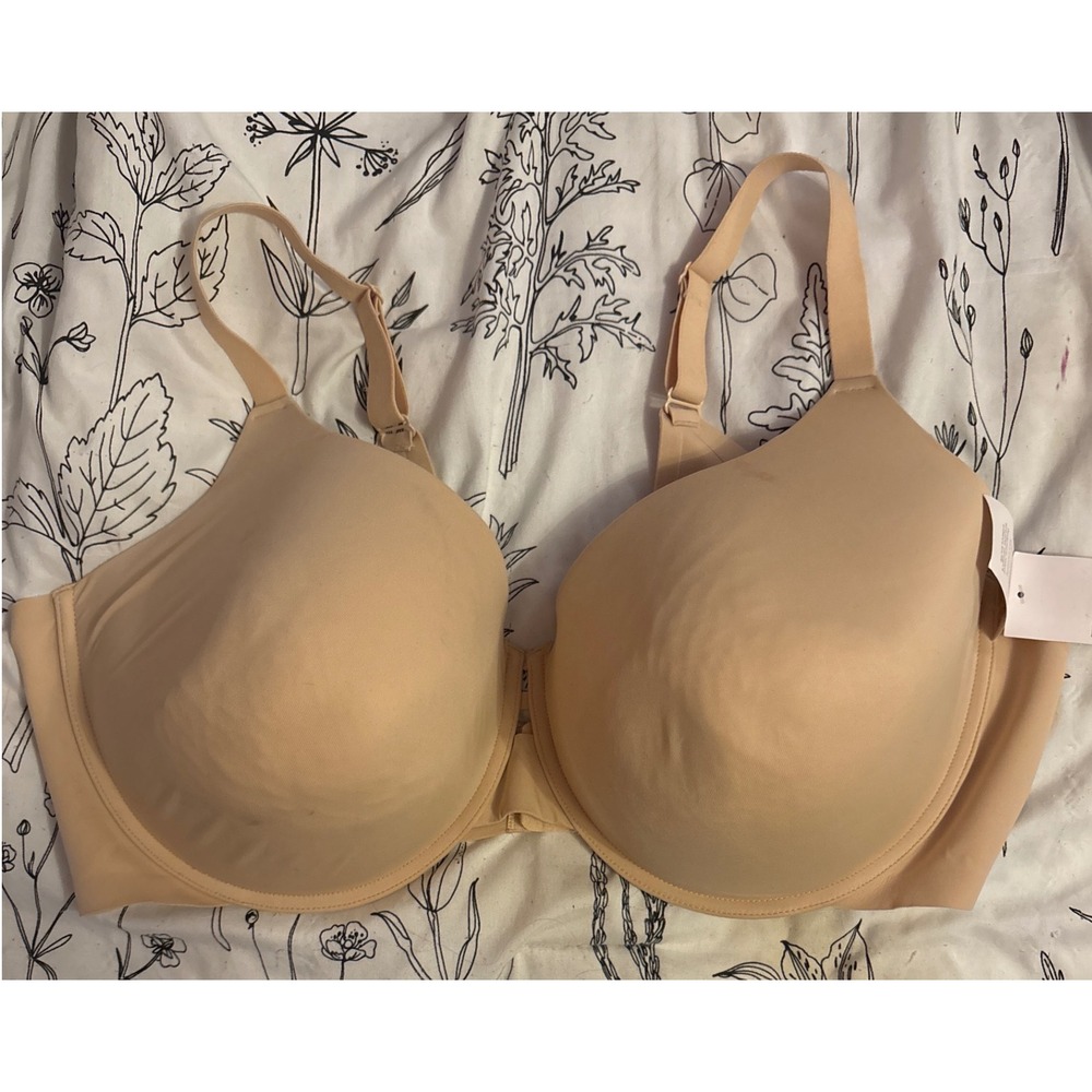 NEW Auden Beige Full Figure Lightly‎ Lined Full Coverage Underwire Bra, 46DDD